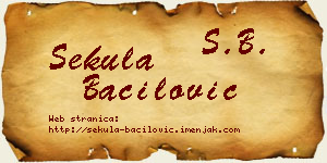 Sekula Bačilović vizit kartica